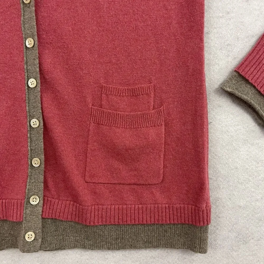 Banana Republic Cardigan Sweater Womens Size Large Pink Button Up Wool Cashmere - Picture 8 of 12